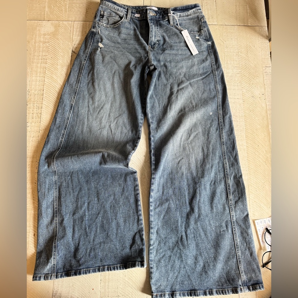 KanCan Wide-Leg Relaxed Blue Jeans
